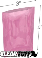 Pink 3x5 2mil Antistatic Poly Bags