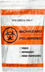 6x9 Specimen Shield Absorbent 2 Mil Biohazard Bags Front
