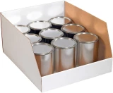 White 10 x 12 x 8 Open Top Bin Boxes with Metal Cans