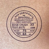 Close up of 12 x 10 x 10 Corrugated Standard Box Certificate Print