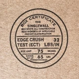 Close up of 16 x 12 x 12 Corrugated Standard Box Certificate Print