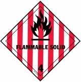 D.O.T. Flammable Solid Label for Transportation of Hazardous Materials - Class 4