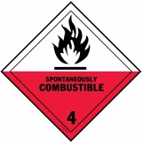 D.O.T. Spontaneously Combustible Label of Hazardous Materials - Class 4