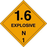 1.6N Explosives DOT Hazmat Labels