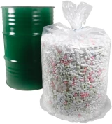 55 Gallon 6 Mil Round Bottom Clear Plastic Low Density Drum Liners 38x40