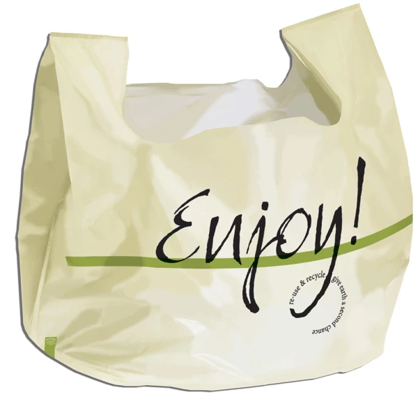 20 x 10 x 28 1.2 Mil ENJOY Cream Colored Tote Bags