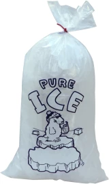 10 lb Plain Top Pure Ice Plastic Ice Bag Polar Bear