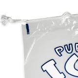 Close up of 8 lb. Pure Ice Drawstring Ice Bag Drawstring