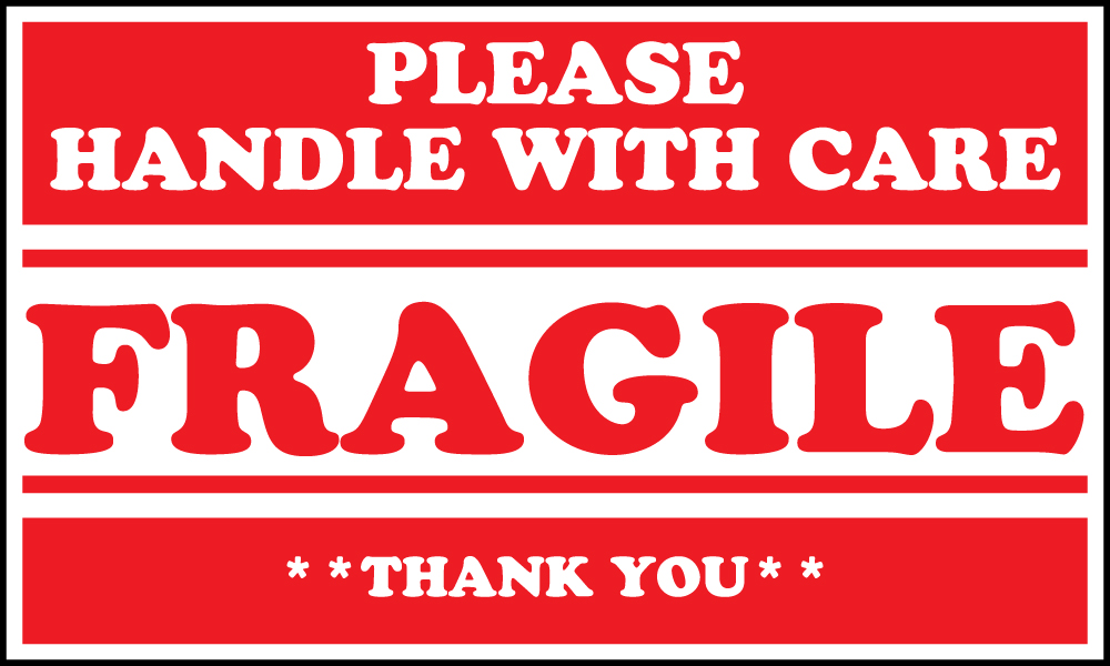 Fragile Please Handle With Care 5" x 3" Shipping Labels SCL536