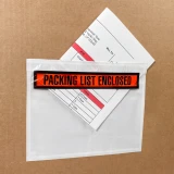 Close up of 7 x 5.5 Packing List Enclosed Packing List Envelope on Box