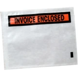 Close up of 7 x 5.5 Panel INVOICE ENCLOSED Packing List Top Loading Print on Front
