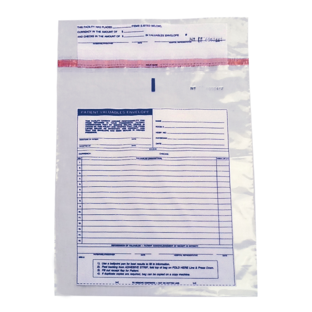 10 x 13 3 mil patient belonging bags patient valuables envelope