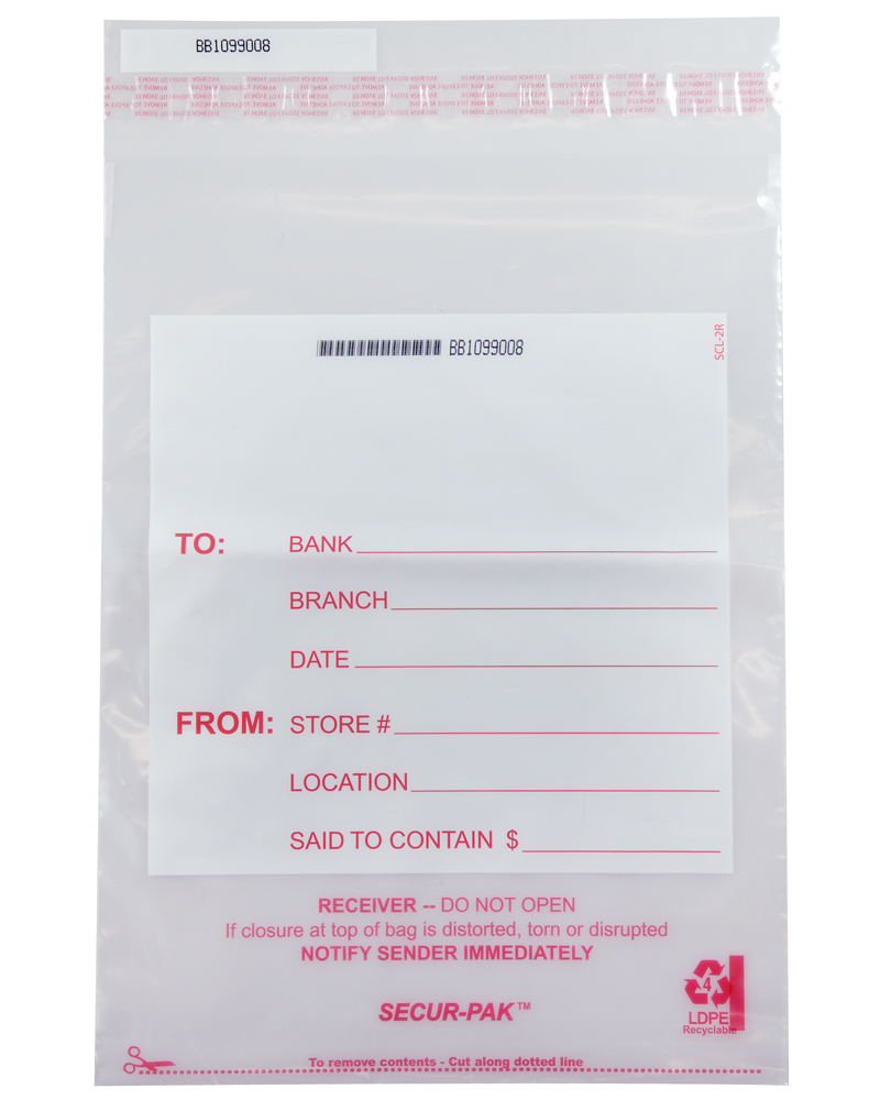 Plastic Bank Deposit Bags 12 x 16 SecurPak