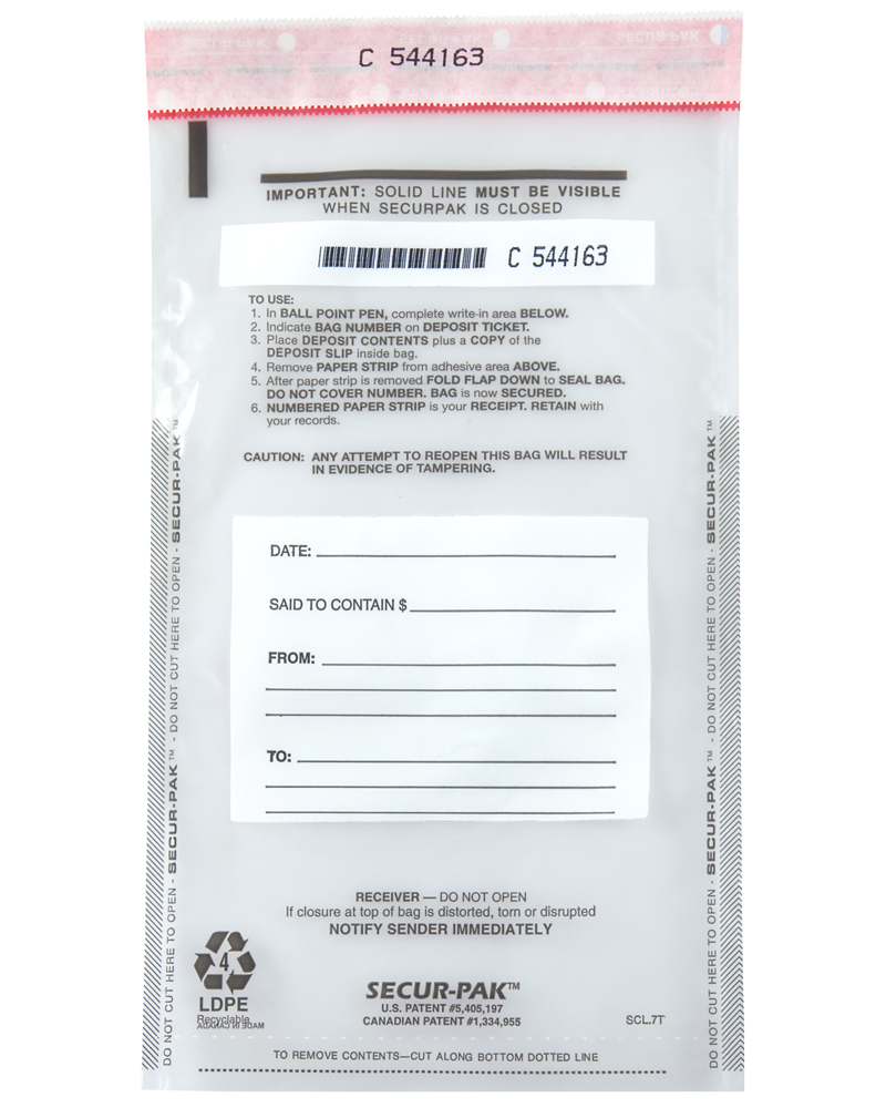 Plastic Clear Deposit Bags 7 x 12 SecurPak