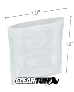 10" x 12" 1.5 Mil Flat Poly Bags