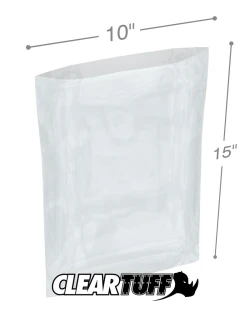10" x 15" 1.5 Mil Flat Poly Bags