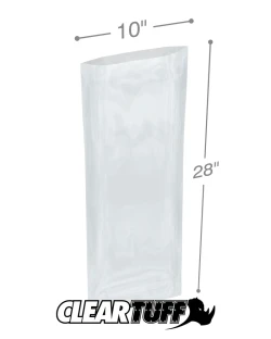 10" x 28" 1.5 Mil Flat Poly Bags