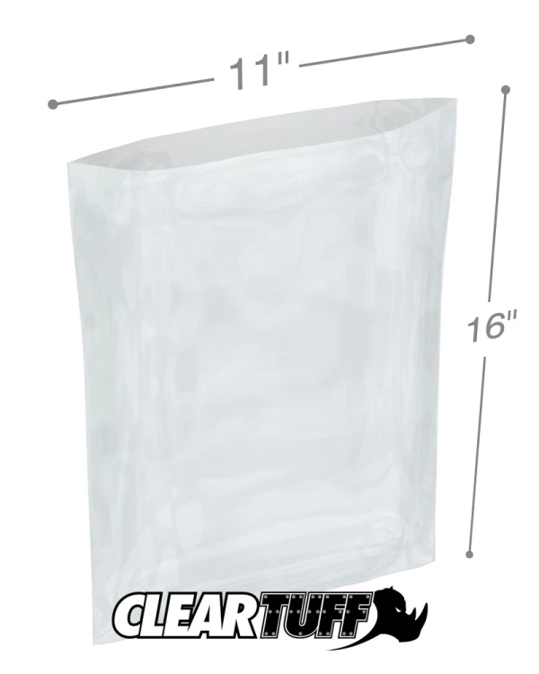 Clear 11 x 16 1.5 mil Poly Bags