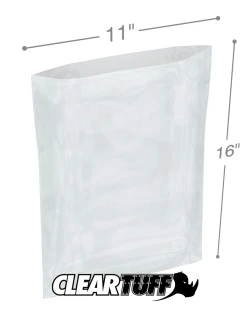 11" x 16" 1.5 Mil Flat Poly Bags