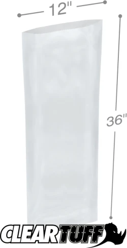 12" x 36" 2 Mil Flat Poly Bags