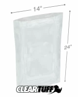 Clear 14 x 24 1.5 mil Poly Bags