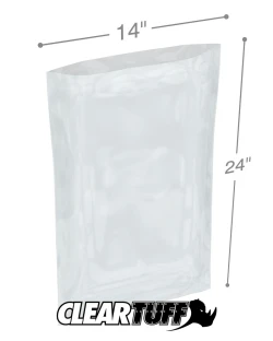 14" x 24" 1.5 Mil Flat Poly Bags