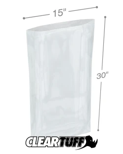 15" x 30" 4 Mil Flat Poly Bags