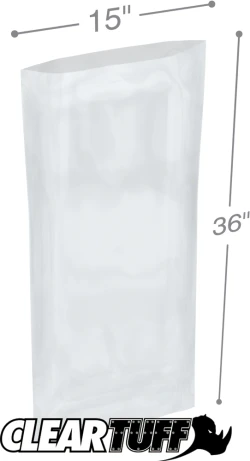 15" x 36" 2 Mil Flat Poly Bags