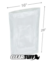 Clear 16 x 28 2 mil Poly Bags