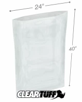 Clear 24 x 40 2 mil Poly Bags
