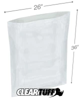 Clear 26 x 36 1.5 mil Poly Bags