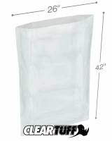 Clear 26 x 42 2 mil Poly Bags