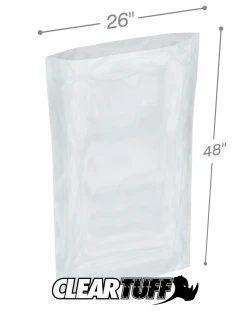 26" x 48" 2 Mil Flat Poly Bags