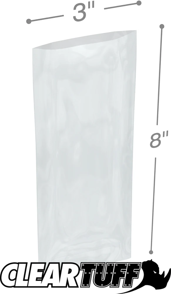 4 Mil 3 x 8 Poly Bags