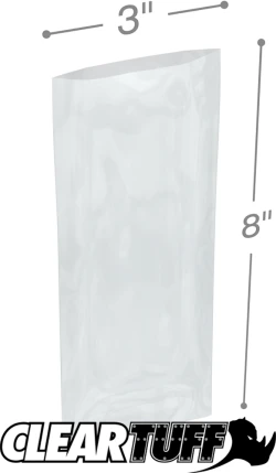 3" x 8" 4 Mil Flat Poly Bags