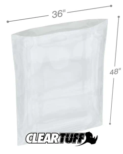 36" x 48" 1.5 Mil Flat Poly Bags