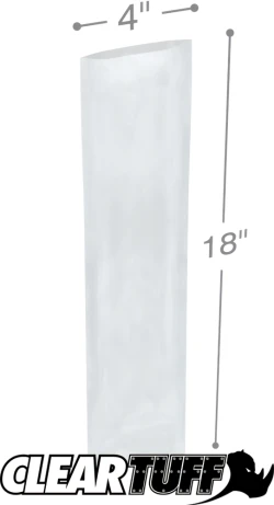 4" x 18" 2 Mil Flat Poly Bags