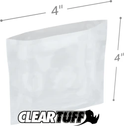 4" x 4" 2 Mil Flat Poly Bags