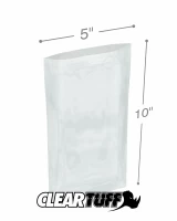 Clear 5 x 10 1.5 mil Poly Bags