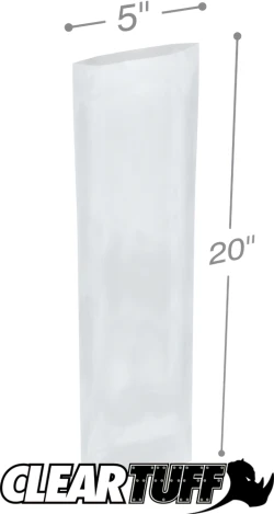 5" x 20" 2 Mil Flat Poly Bags