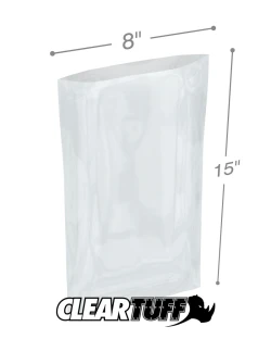 8" x 15" 4 Mil Flat Poly Bags