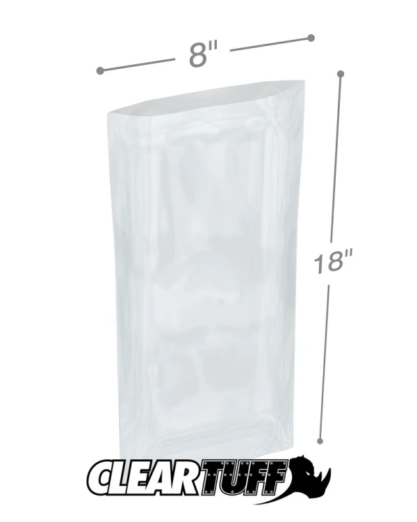 Clear 8 x 18 1.5 mil Poly Bags
