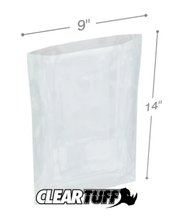 9" x 14" 1.5 Mil Flat Poly Bags