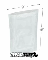 Clear 9 x 15 1.5 mil Poly Bags