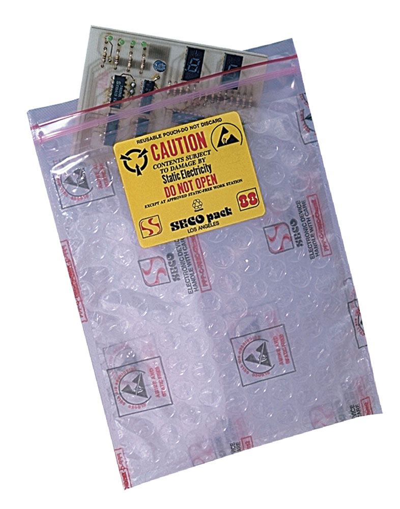 AntiStatic 6" x 8" Zipper Locking ESD Bubble Bags