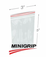 3x5 2Mil Minigrip Reclosable Plastic Bags