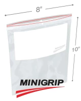 8x10 4Mil Minigrip Reclosable Plastic Bags with Whiteblock