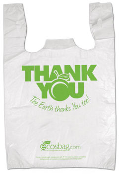 11 5 X 6 21 Eco Friendly Thank You Grocery Bags Earth Friendly Printed 11 1 2 Inch X 3 21 Thank You