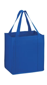 Royal Blue 12 x 8 x 13 + 8 Heavy Duty Non-Woven Grocery Tote Bag