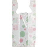 Back 12 x 7 x 22 Dots T-Shirt Holiday Shopping Bags with No Dots